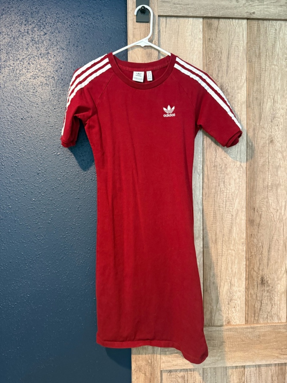 adidas Red Dress with White Stripe Accents